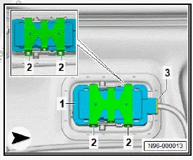 Volkswagen ID.4. Removing and installing rear interior light/reading light, with glass panel
