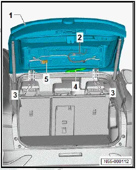Volkswagen ID.4. Removing and installing rear lid 