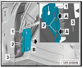 Volkswagen ID.4. Removing and installing holder for rear lid control unit [J605] 