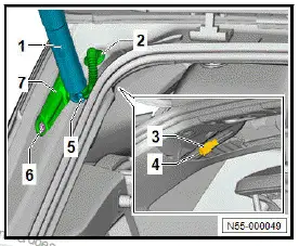 Volkswagen ID.4. Removing and installing rear lid drive unit [VX69]/[VX77]