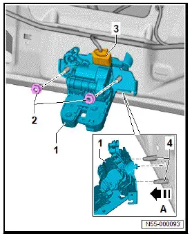 Volkswagen ID.4. Removing and installing rear lid lockunit [VX 25]
