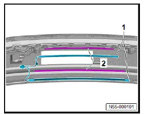 Volkswagen ID.4. Removing and installing rear lid power opening senders [G750]/[G760] 