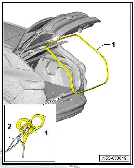 Volkswagen ID.4. Removing and installing rear lid seal