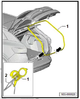Volkswagen ID.4. Removing and installing rear lid seal