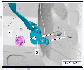 Volkswagen ID.4. Removing and installing rear outer belt end fitting 