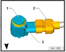 Volkswagen ID.4. Removing and installing rear park assist steering senders [G716]/[G717]