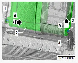 Volkswagen ID.4. Removing and installing rear seat backrest