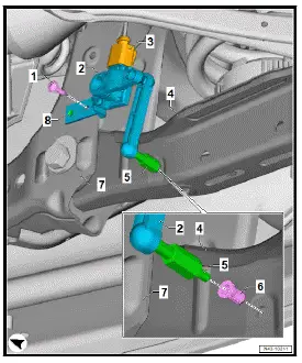 Volkswagen ID.4. Removing and installing rear vehicle level senders [G76]/[G77]