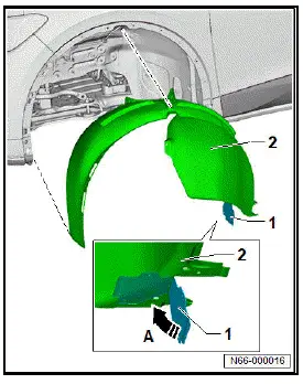 Volkswagen ID.4. Removing and installing rear wheel housing liner 