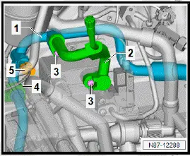 Volkswagen ID.4. Removing and installing refrigerant line from air conditioner compressor to expansion valve