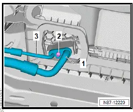 Volkswagen ID.4. Removing and installing refrigerant line from air conditioner compressor to expansion valve
