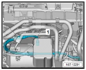 Volkswagen ID.4. Removing and installing refrigerant line between air conditioner compressor and dryer
