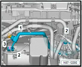 Volkswagen ID.4. Disconnecting and connecting refrigerant lines on gas cooler