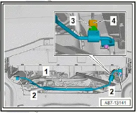 Volkswagen ID.4. Removing and installing refrigerant line between dryer and gas cooler