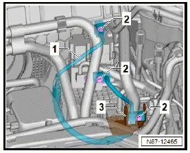 Volkswagen ID.4. Removing and installing refrigerant line between gas cooler and refrigerant shut-off valve 2 [N640]