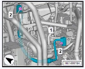 Volkswagen ID.4. Removing and installing refrigerant line between gas cooler and refrigerant shut-off valve 2 [N640]