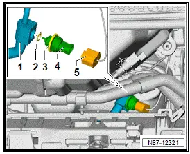 Volkswagen ID.4. Removing and installing refrigerant pressure and temperature sender G395