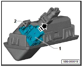 Volkswagen ID.4. Removing and installing rear overhead view camera [R246] 