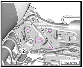 Volkswagen ID.4. Removing and installing seat height adjustment unit, manually adjustable