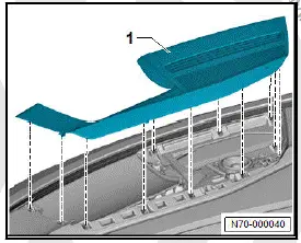 Volkswagen ID.4. Removing and installing cover for dash panel/head-up display