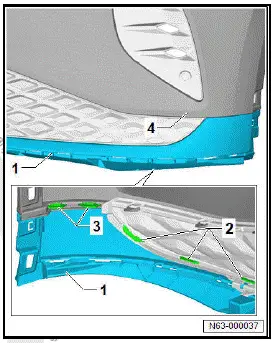 Volkswagen ID.4. Removing and installing spoiler strip 