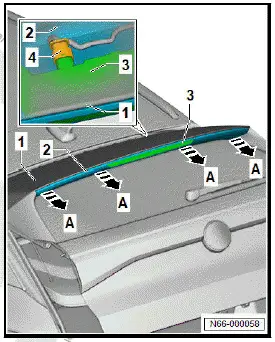 Volkswagen ID.4. Removing and installing spoiler trim