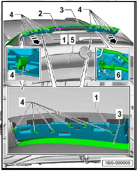 Volkswagen ID.4. Removing and installing spoiler trim carrier