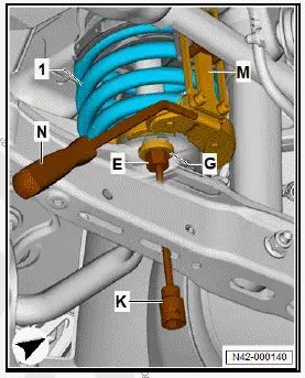 Volkswagen ID.4. Removing and installing spring