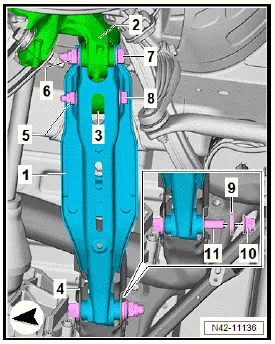 Volkswagen ID.4. Removing and installing spring control arm