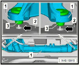 Volkswagen ID.4. Removing and installing steering rack, all-wheel drive