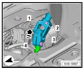 Volkswagen ID.4. Removing and installing steering rack, left-hand drive