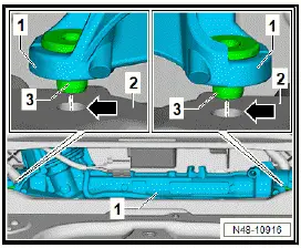 Volkswagen ID.4. Removing and installing steering rack, left-hand drive