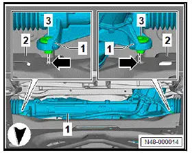 Volkswagen ID.4. Removing and installing steering rack, right-hand drive vehicle