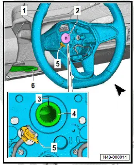 Volkswagen ID.4. Removing and installing steering wheel 