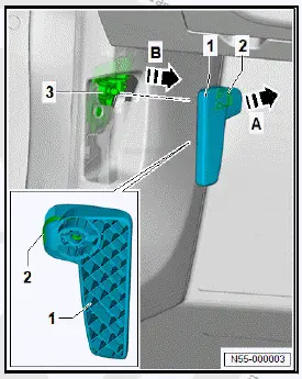 Volkswagen ID.4. Removing and installing bonnet lock operating lever