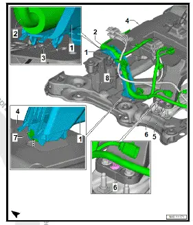 Volkswagen ID.4. Removing and installing subframe with steering rack, rear wheel drive