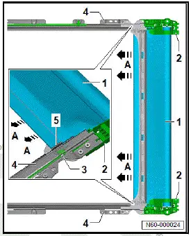 Volkswagen ID.4. Removing and installing sun blind 