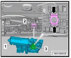 Volkswagen ID.4. Removing and installing sun blind drive unit VX455 