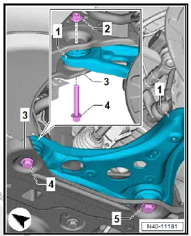 Volkswagen ID.4. Removing and installing suspension link