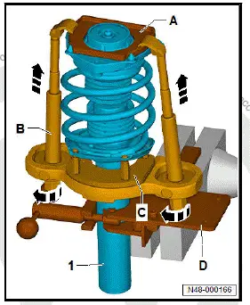 Volkswagen ID.4. Removing and installing suspension strut 