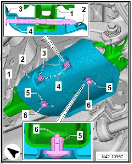 Volkswagen ID.4. Removing and installing stone deflector for spring control arm 