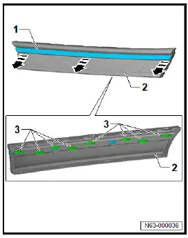 Volkswagen ID.4. Removing and installing trim strip 