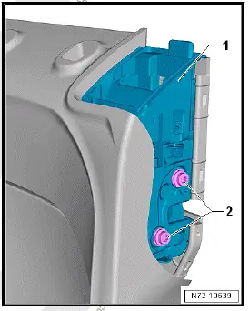 Volkswagen ID.4. Removing and installing locking mechanism for rear seat backrest 