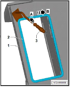 Volkswagen ID.4. Removing and installing trim frame for load-through hatch