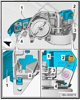 Volkswagen ID.4. Removing and installing turn signal repeater bulb [L131]/[L132] 