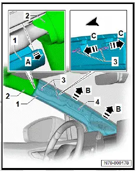 Volkswagen ID.4. Removing and installing upper A-pillar trim
