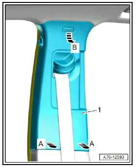 Volkswagen ID.4. Removing and installing upper B-pillar trim