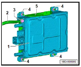 Volkswagen ID.4. Removing and installing voltage converter, all-wheel drive
