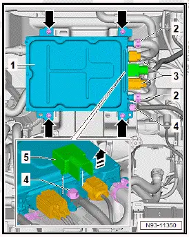 Volkswagen ID.4. Removing and installing voltage converter, rear-wheel drive