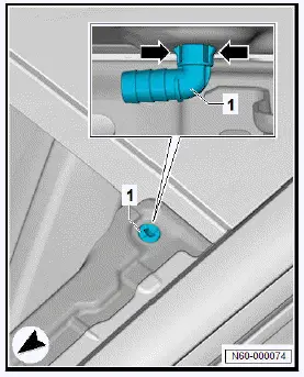 Volkswagen ID.4. Removing and installing water drain hose mounting